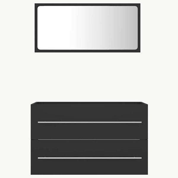 vidaXL 2 pcs conjunto m&oacute;veis de casa de banho contraplacado cinzento