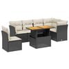 vidaXL 7 pcs conjunto de sof&aacute;s p/ jardim c/ almofad&otilde;es vime PE preto