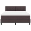 vidaXL Cama box spring com colch&atilde;o Marrom Escuro 160 x 200 cm tecido
