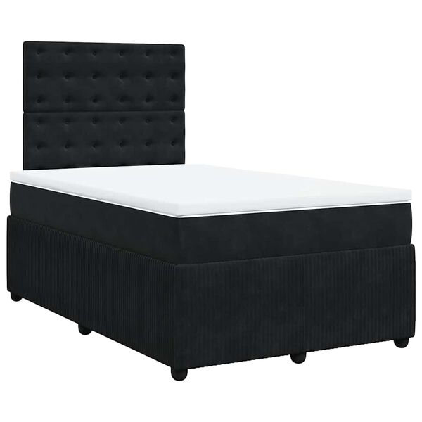 vidaXL Cama boxspring com colch&atilde;o 120x190 cm veludo preto