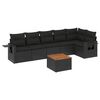 vidaXL 7 pcs conjunto de sof&aacute;s p/ jardim c/ almofad&otilde;es vime PE preto