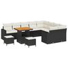 vidaXL Conjunto de Sof&aacute; de Jardim 12 unid. Preto vime PE