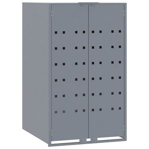 vidaXL Abrigo para caixote do lixo 69x79x117 cm a&ccedil;o cinzento