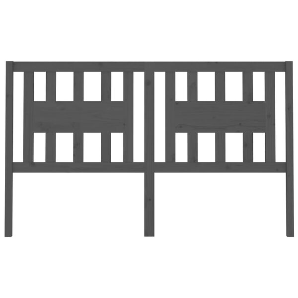 vidaXL Cabeceira de cama 126x4x100 cm pinho maciço cinzento