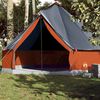 vidaXL Tenda familiar tipi para 10 pessoas impermeável cinza/laranja