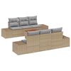 vidaXL Conjunto de Sof&aacute; de Jardim 7 unid. Bege e Cinza Claro vime PE