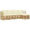 vidaXL Conjunto de Sof&aacute;s para Exterior 5 pcs Branco e Creme