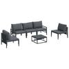 vidaXL Conjunto de Sof&aacute; de Jardim 6 unid. Preto A&ccedil;o