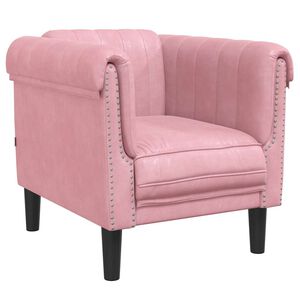 vidaXL Poltrona veludo rosa