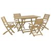 vidaXL Conjunto de jantar p/ jardim 5 pcs madeira de ac&aacute;cia maci&ccedil;a