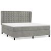 vidaXL Cama com molas/colch&atilde;o 180x200 cm veludo cinzento-claro