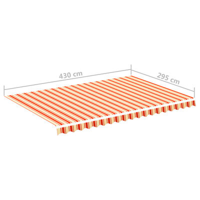 vidaXL Tecido de substituição para toldo 4,5x3 m amarelo e laranja