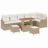 vidaXL Conjunto de Sof&aacute; de Jardim 9 unid. Bege vime PE