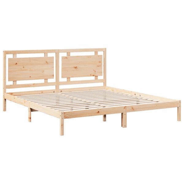 vidaXL Cama extra longa sem colchão 180x220 cm madeira maciça