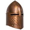 vidaXL Capacete de cavaleiro medieval r&eacute;plica LARP a&ccedil;o cobre