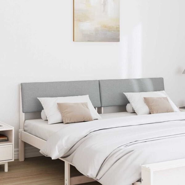 vidaXL Cabeceira estofada Cinzento-claro 180 cm