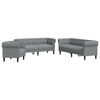 vidaXL 3 pcs conjunto de sof&aacute;s tecido cinzento-claro