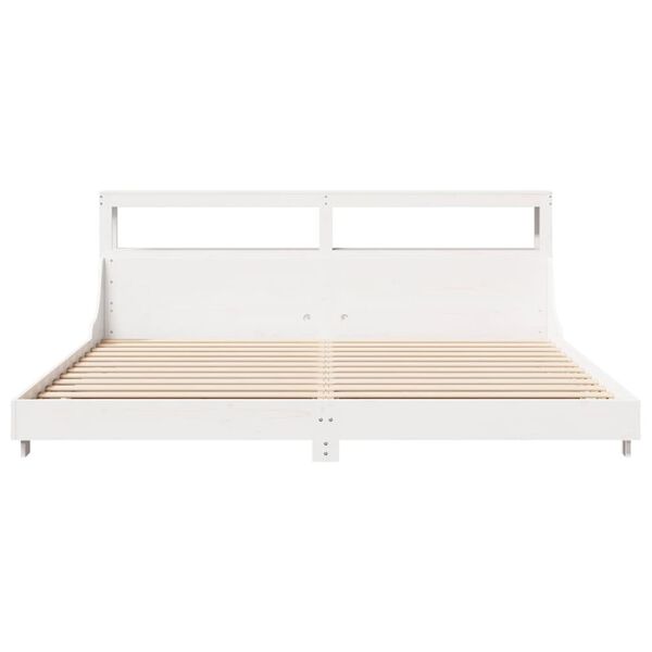 vidaXL Cama sem colch&atilde;o 200x200 cm madeira de pinho maci&ccedil;a branco