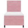 vidaXL Cama Box Spring LED com colch&atilde;o Rosa 90 x 190 cm tecido