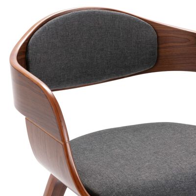 vidaXL Cadeiras jantar 4 pcs madeira curvada e tecido cinzento
