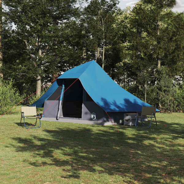 vidaXL Barraca Tipi com telhado Azul 364 x 281 x 257 cm tafet&aacute;