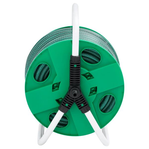 vidaXL Enrolador independente com mangueira de 30 m PVC verde