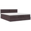 vidaXL Estrutura de cama otomana com colchão 200x200cm castanho-escuro