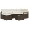 vidaXL Conjunto de Sof&aacute;s com almofada Manual Marrom e Creme vime PE