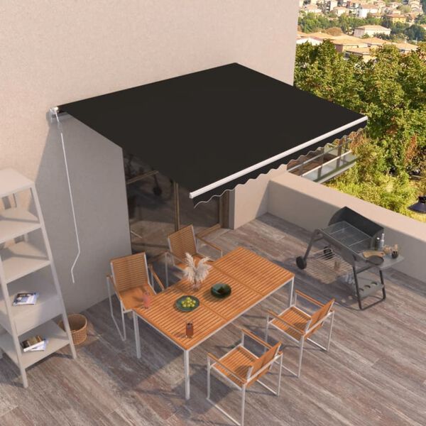 vidaXL Toldo retr&aacute;til autom&aacute;tico 450x350 cm antracite