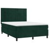 vidaXL Cama com molas/colch&atilde;o 140x190 cm veludo verde-escuro