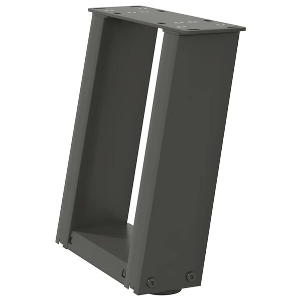vidaXL Pés para mesa de centro em formato de U, 2 peças, antracite, 30x(30-31) cm, aço