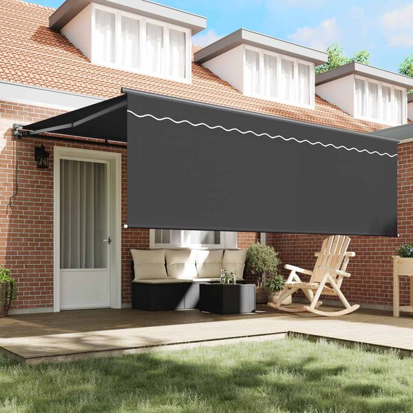 vidaXL Estrutura de Toldo Manual Amarelo e Branco 350 x 250 cm