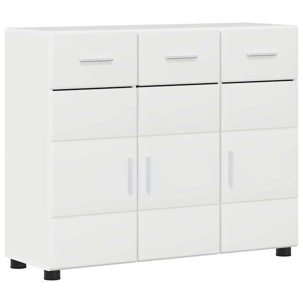 vidaXL Buffet Branco Brilhante 88,5 x 30,5 x 73 cm Madeira processada