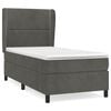 vidaXL Cama com molas/colch&atilde;o 90x190 cm veludo cinza-escuro