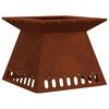 vidaXL Fire Pit Castanho 48 x 48 x 40 cm A&ccedil;o resistente &agrave;s intemp&eacute;ries