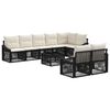 vidaXL Conjunto de Sof&aacute; de Jardim 9 pcs Preto vime PE