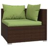 vidaXL 8 pcs conjunto lounge de jardim c/ almofadões vime PE castanho
