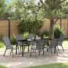 vidaXL Conjunto de Jantar para Jardim 7 pcs Cinza e Preto