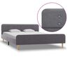 vidaXL Estrutura de cama em tecido 160x200 cm cinzento-claro