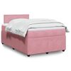 vidaXL Cama boxspring com colch&atilde;o 120x190 cm veludo rosa