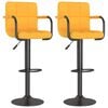 vidaXL Bancos de bar 2 pcs tecido amarelo mostarda