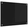 vidaXL Painel de cozinha Preto 70 x 50 cm vidro temperado