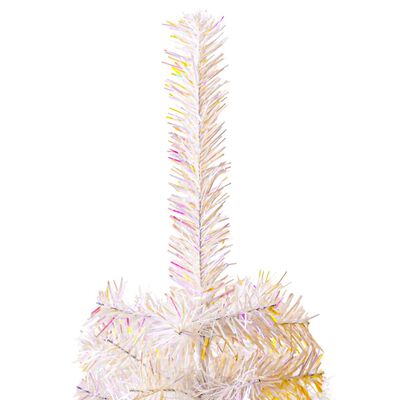 vidaXL Árvore Natal artificial + pontas iridescentes 150 cm PVC branco