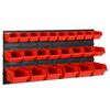 vidaXL 26pcs conjunto prateleiras de oficina 77x39cm PP vermelho/preto