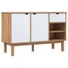 vidaXL Aparador OTTA 114x43x73,5 cm pinho maci&ccedil;o castanho/branco