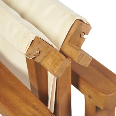 vidaXL Cadeiras de realizador dobráveis 2 pcs madeira de teca maciça
