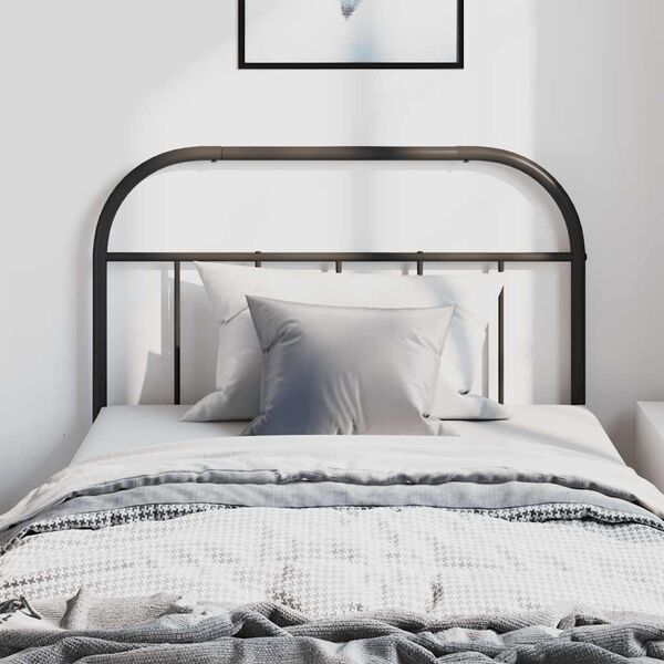 vidaXL Cabeceira de cama 100 cm metal preto