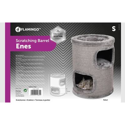 FLAMINGO Barril arranhador para gatos Enes S 42x42x56 cm cinzento
