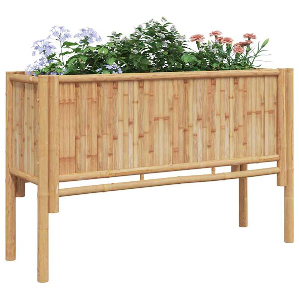 vidaXL Canteiro de jardim elevado Castanho 110 x 35 x 70 cm Bambu
