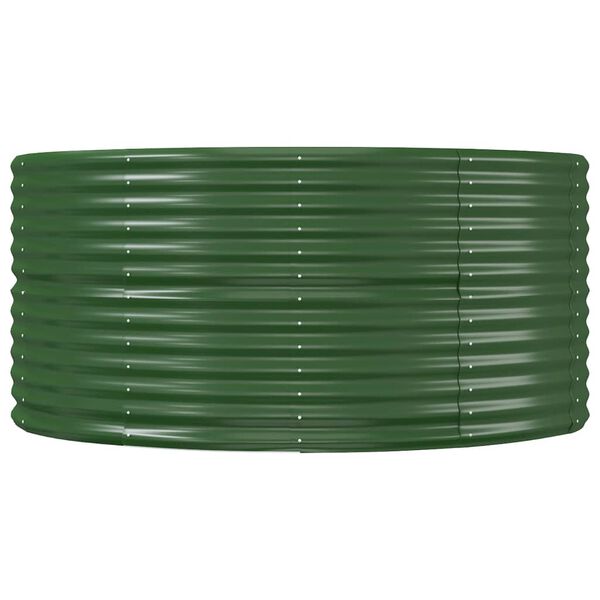 vidaXL Canteiro elevado de jardim verde 212x140x68 cm aço galvanizado